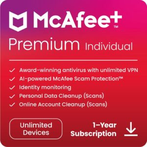 McAfee Premium Individual 1 Year Unlimited Devices Email Delivery