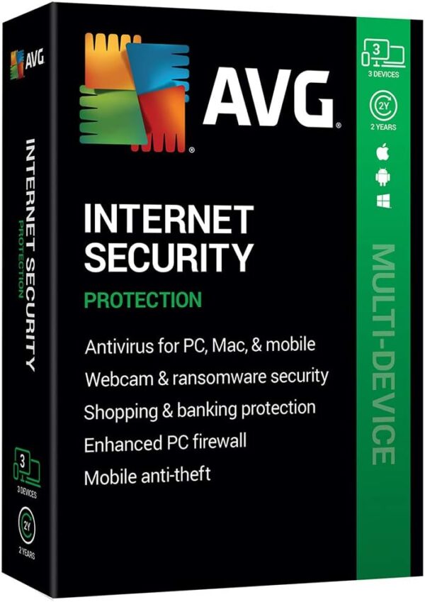 AVG Internet Security 2 Years 3 Devices Email Delivery