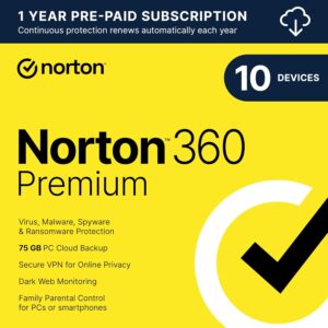 Norton 360 Premium 10 Devices 1 Year Email Delivery